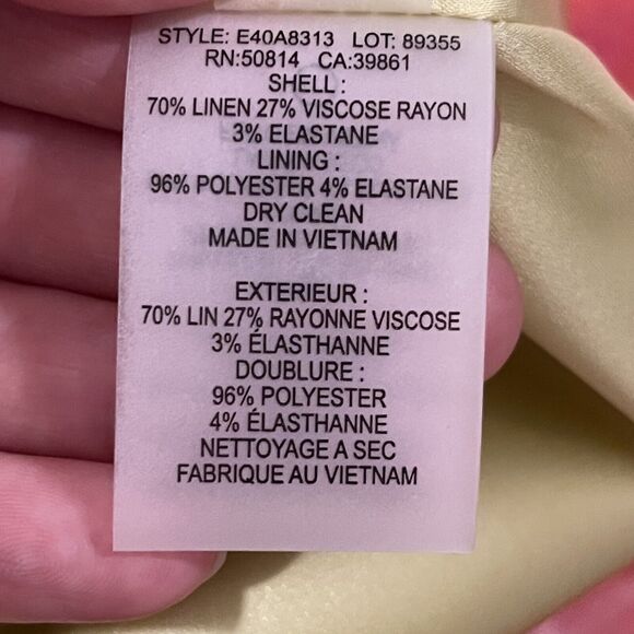 Elie Tahari Ruth Linen Blend Skirt Women 8 Green Ruffle Pencil Career Office NWT - Picture 14 of 16